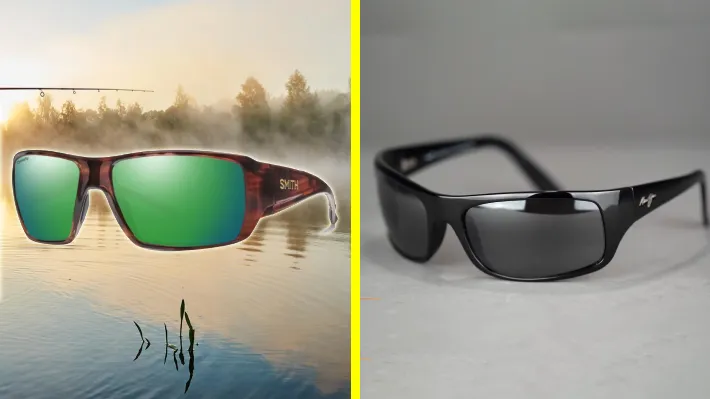 Do Smith and Maui Jim fishing sunglasses offer smudge and moisture resistance