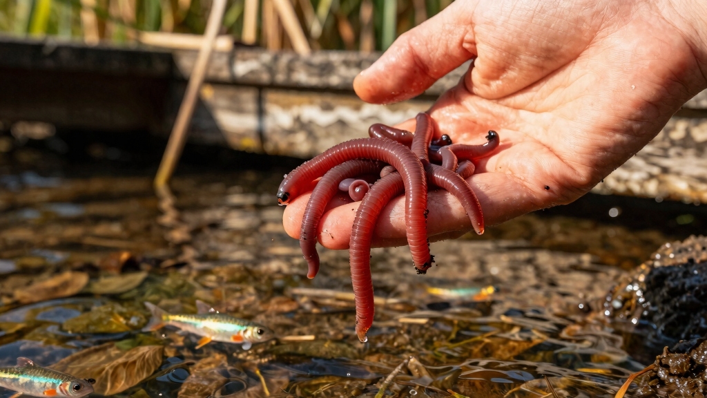 small red worms bait